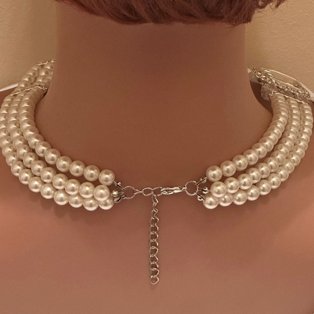 Pearl Statement Necklace Set - image 5